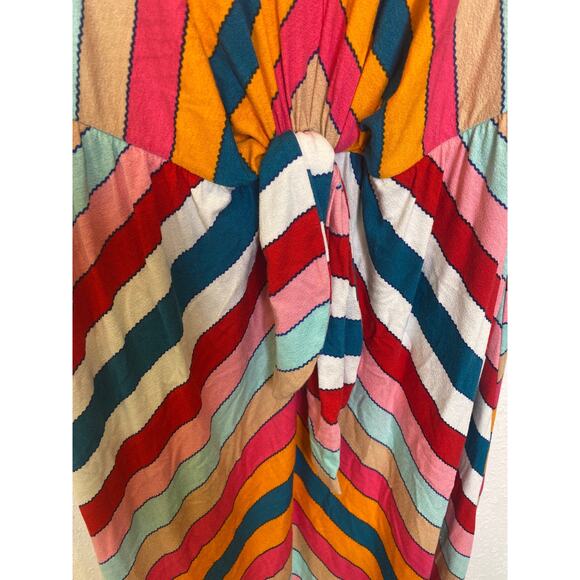 Lane Bryant Colorful Chevron Stripe Mid-Calf Sheath Dress EUC Sz 14/16 Knit - Picture 3 of 15